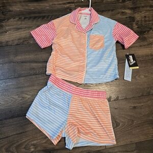 Art Class Girls Buttery Soft Pajama Set- Short Sleeve Button Up With Shorts NWT